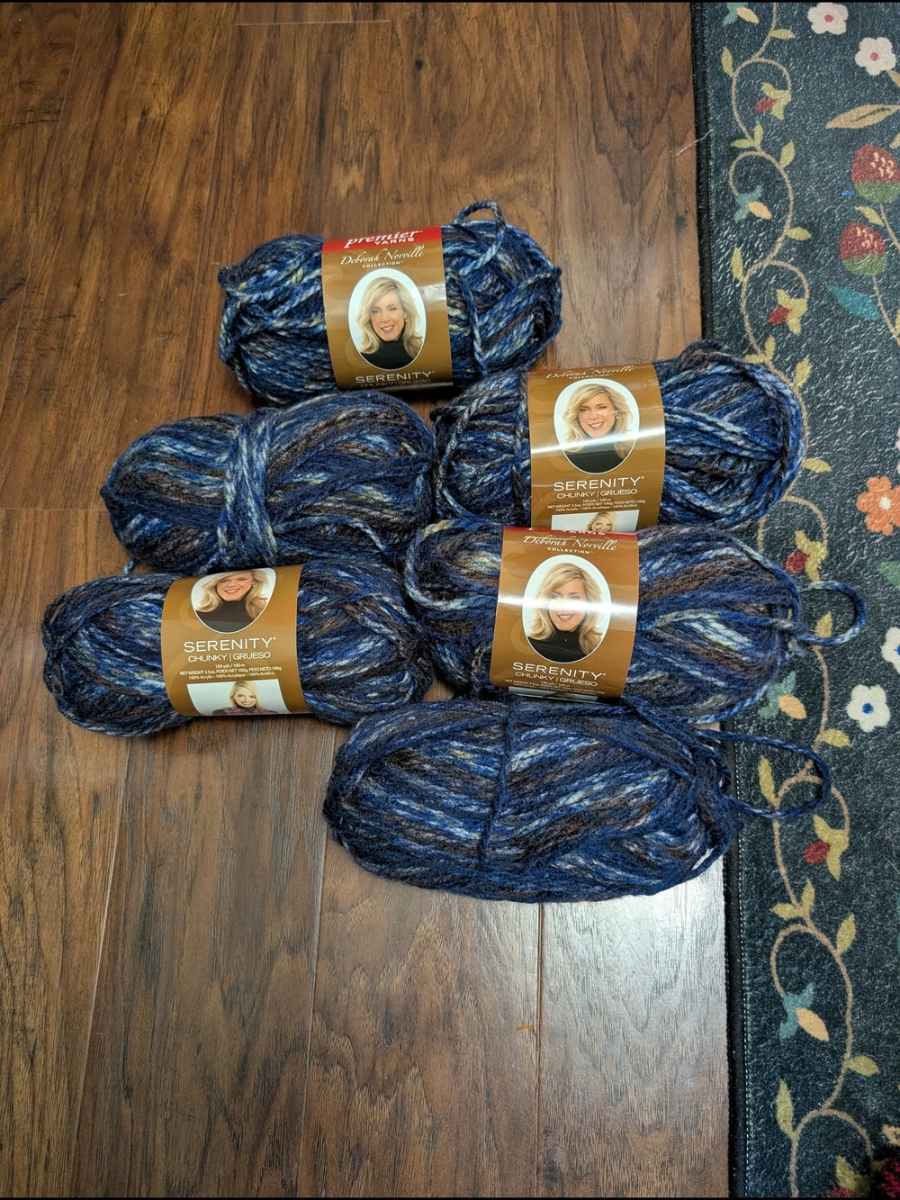 Deborah Norville Premier Yarns SerenityChunky Yarn Bundle in Navy Blue-6 Total